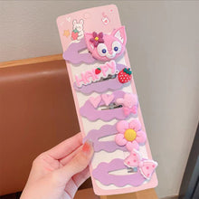 Load image into Gallery viewer, 5pcs/set Children Strawberry Bear Hair Clips Silicone Side Hair Clip Bangs Hairpin Cute Cartoon Hair Accessories
