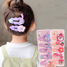 Load image into Gallery viewer, 5pcs/set Children Strawberry Bear Hair Clips Silicone Side Hair Clip Bangs Hairpin Cute Cartoon Hair Accessories
