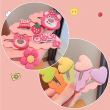 Load image into Gallery viewer, 5pcs/set Children Strawberry Bear Hair Clips Silicone Side Hair Clip Bangs Hairpin Cute Cartoon Hair Accessories

