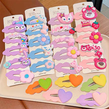 Load image into Gallery viewer, 5pcs/set Children Strawberry Bear Hair Clips Silicone Side Hair Clip Bangs Hairpin Cute Cartoon Hair Accessories
