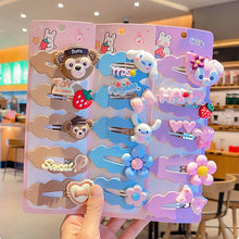 Load image into Gallery viewer, 5pcs/set Children Strawberry Bear Hair Clips Silicone Side Hair Clip Bangs Hairpin Cute Cartoon Hair Accessories
