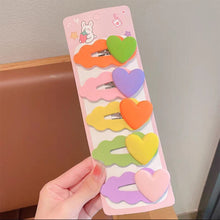 Load image into Gallery viewer, 5pcs/set Children Strawberry Bear Hair Clips Silicone Side Hair Clip Bangs Hairpin Cute Cartoon Hair Accessories
