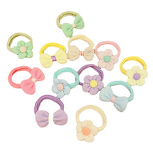 Load image into Gallery viewer, 6pcs/set Children Bowknot Flower Hair Rope Colorful Cute Soft Highly Elastic Durable Hair Band Headwear
