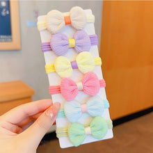 Load image into Gallery viewer, 6pcs/set Children Bowknot Flower Hair Rope Colorful Cute Soft Highly Elastic Durable Hair Band Headwear
