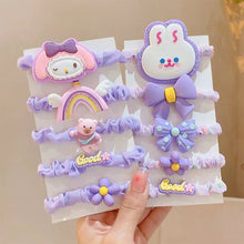 Load image into Gallery viewer, 5pcs/set Three-dimensional Pattern Children Hair Rope Cute Sweet Highly Elastic Durable Hair Band Headwear
