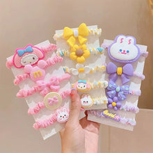 Load image into Gallery viewer, 5pcs/set Three-dimensional Pattern Children Hair Rope Cute Sweet Highly Elastic Durable Hair Band Headwear
