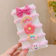 Load image into Gallery viewer, 5pcs/set Three-dimensional Pattern Children Hair Rope Cute Sweet Highly Elastic Durable Hair Band Headwear
