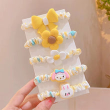 Load image into Gallery viewer, 5pcs/set Three-dimensional Pattern Children Hair Rope Cute Sweet Highly Elastic Durable Hair Band Headwear
