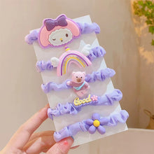 Load image into Gallery viewer, 5pcs/set Three-dimensional Pattern Children Hair Rope Cute Sweet Highly Elastic Durable Hair Band Headwear
