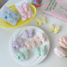 Load image into Gallery viewer, 2pcs/set Children Colorful Mesh Butterfly Hair Clips Double Layer Sequin Pearl Hairpin Headwear Hair Accessories
