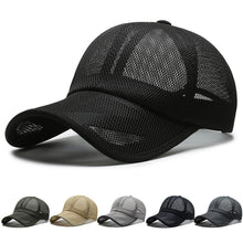 Load image into Gallery viewer, Men Cap Hollow Brim Breathable Mesh Cap Adjustable Comfortable Breathable Cap Outdoor Sunscreen Casual Cap
