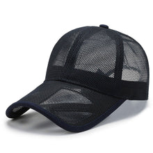 Load image into Gallery viewer, Men Cap Hollow Brim Breathable Mesh Cap Adjustable Comfortable Breathable Cap Outdoor Sunscreen Casual Cap
