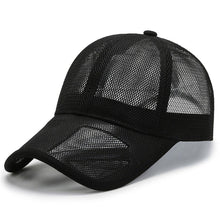 Load image into Gallery viewer, Men Cap Hollow Brim Breathable Mesh Cap Adjustable Comfortable Breathable Cap Outdoor Sunscreen Casual Cap
