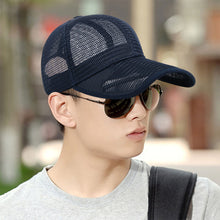 Load image into Gallery viewer, Men Cap Hollow Brim Breathable Mesh Cap Adjustable Comfortable Breathable Cap Outdoor Sunscreen Casual Cap
