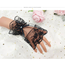 Load image into Gallery viewer, Soft Mesh Lace Bow Gloves Lightweight Breathable Sunscreen Decorative Gloves Wrist Sleeves for Women
