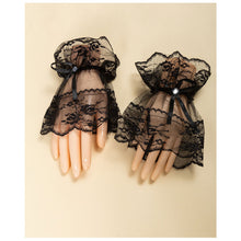 Load image into Gallery viewer, Soft Mesh Lace Bow Gloves Lightweight Breathable Sunscreen Decorative Gloves Wrist Sleeves for Women
