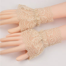 Load image into Gallery viewer, Lace Mesh Hollowed Out Crochet Gloves Comfortable Breathable Sunscreen Decorative Wrist Sleeves for Women
