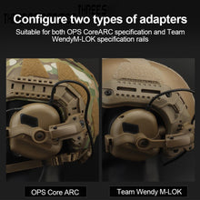 Load image into Gallery viewer, Tactical Headphone Helmet Rail Connection Arm Set 360° Rotatable Foldable Headphone Mounting Accessories Fit OPS CoreARC and Team WendyM-LOK Rail
