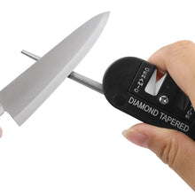 Load image into Gallery viewer, 4 In 1 Outdoor Portable Edc Knife Sharpener Multi-Functional Tungsten Steel Ceramic Fixed Angle Knife Sharpener Rod
