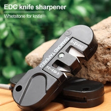 Load image into Gallery viewer, 4 In 1 Outdoor Portable Edc Knife Sharpener Multi-Functional Tungsten Steel Ceramic Fixed Angle Knife Sharpener Rod

