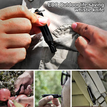 Load image into Gallery viewer, Outdoor Multi-Function Survival Whistle Up To 120 dB EDC Equipped Open Express Knife 2 In 1 Wild Emergency Survival Tool

