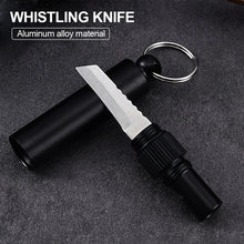 Load image into Gallery viewer, Outdoor Multi-Function Survival Whistle Up To 120 dB EDC Equipped Open Express Knife 2 In 1 Wild Emergency Survival Tool
