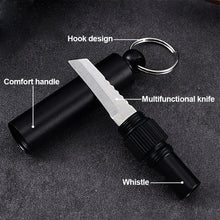 Load image into Gallery viewer, Outdoor Multi-Function Survival Whistle Up To 120 dB EDC Equipped Open Express Knife 2 In 1 Wild Emergency Survival Tool
