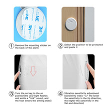 Load image into Gallery viewer, Wireless Window Door Vibration Sensor 125dB Glass Break Vibration Burglar Sensor Alarm Home Safety Alarm Detector System
