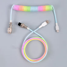 Load image into Gallery viewer, 3M Type C Mechanical Keyboard Coiled Cable USB Keyboard Wire Mechanical Keyboard Aviator Desktop Computer Aviation Connector
