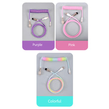 Load image into Gallery viewer, 3M Type C Mechanical Keyboard Coiled Cable USB Keyboard Wire Mechanical Keyboard Aviator Desktop Computer Aviation Connector
