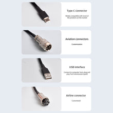 Load image into Gallery viewer, 3M Type C Mechanical Keyboard Coiled Cable USB Keyboard Wire Mechanical Keyboard Aviator Desktop Computer Aviation Connector
