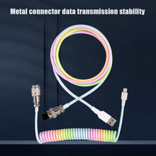 Load image into Gallery viewer, 3M Type C Mechanical Keyboard Coiled Cable USB Keyboard Wire Mechanical Keyboard Aviator Desktop Computer Aviation Connector
