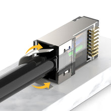 Load image into Gallery viewer, RJ45 Cat8 Cat7 &amp; Cat6A Pass Through connectors 8P8C 50UM Gold Plated Shielded FTP/STP | RJ45 Network Modular Plug - 1.5mm
