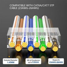 Load image into Gallery viewer, RJ45 Cat8 Cat7 &amp; Cat6A Pass Through connectors 8P8C 50UM Gold Plated Shielded FTP/STP | RJ45 Network Modular Plug - 1.5mm
