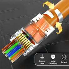 Load image into Gallery viewer, RJ45 Cat8 Cat7 &amp; Cat6A Pass Through connectors 8P8C 50UM Gold Plated Shielded FTP/STP | RJ45 Network Modular Plug - 1.5mm
