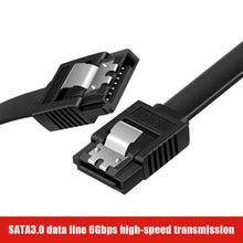 Load image into Gallery viewer, SATA Data Cable 90 Degree Right Angle SATA III 6.0 Gbps Cable Black with Locking SATA Cable For HDD SSD CD DVD Drives

