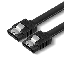 Load image into Gallery viewer, SATA Data Cable 90 Degree Right Angle SATA III 6.0 Gbps Cable Black with Locking SATA Cable For HDD SSD CD DVD Drives
