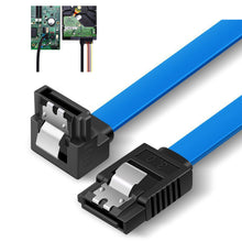Load image into Gallery viewer, SATA Data Cable 90 Degree Right Angle SATA III 6.0 Gbps Cable Black with Locking SATA Cable For HDD SSD CD DVD Drives
