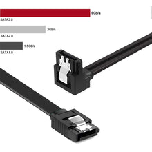 Load image into Gallery viewer, SATA Data Cable 90 Degree Right Angle SATA III 6.0 Gbps Cable Black with Locking SATA Cable For HDD SSD CD DVD Drives
