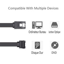 Load image into Gallery viewer, SATA Data Cable 90 Degree Right Angle SATA III 6.0 Gbps Cable Black with Locking SATA Cable For HDD SSD CD DVD Drives
