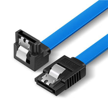 Load image into Gallery viewer, SATA Data Cable 90 Degree Right Angle SATA III 6.0 Gbps Cable Black with Locking SATA Cable For HDD SSD CD DVD Drives
