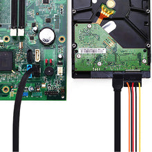 Load image into Gallery viewer, SATA Data Cable 90 Degree Right Angle SATA III 6.0 Gbps Cable Black with Locking SATA Cable For HDD SSD CD DVD Drives
