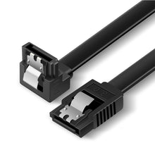 Load image into Gallery viewer, SATA Data Cable 90 Degree Right Angle SATA III 6.0 Gbps Cable Black with Locking SATA Cable For HDD SSD CD DVD Drives
