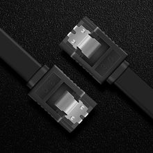 Load image into Gallery viewer, SATA Data Cable 90 Degree Right Angle SATA III 6.0 Gbps Cable Black with Locking SATA Cable For HDD SSD CD DVD Drives
