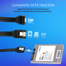 Load image into Gallery viewer, SATA Data Cable 90 Degree Right Angle SATA III 6.0 Gbps Cable Black with Locking SATA Cable For HDD SSD CD DVD Drives
