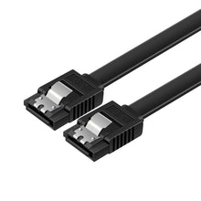 Load image into Gallery viewer, SATA Data Cable 90 Degree Right Angle SATA III 6.0 Gbps Cable Black with Locking SATA Cable For HDD SSD CD DVD Drives
