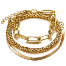 Load image into Gallery viewer, Creative Snake Bone Chain Multi-layer Bracelet Gold Silver Women's Bracelet Multiple Retro Chain Bracelet Jewelry Accessory
