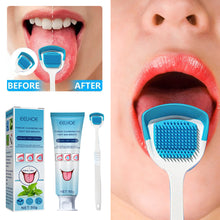 Load image into Gallery viewer, Tongue Coating Cleaning Gel with Silicone Tongue Coating Cleaning Brush Scraper Toothbrush Fresh Breath Oral Care
