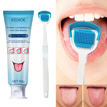 Load image into Gallery viewer, Tongue Coating Cleaning Gel with Silicone Tongue Coating Cleaning Brush Scraper Toothbrush Fresh Breath Oral Care
