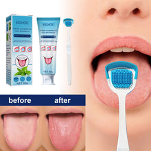 Load image into Gallery viewer, Tongue Coating Cleaning Gel with Silicone Tongue Coating Cleaning Brush Scraper Toothbrush Fresh Breath Oral Care
